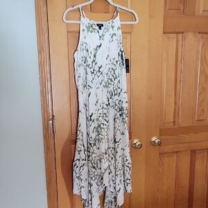 Massimo Asymmetrical Dress in White and Green